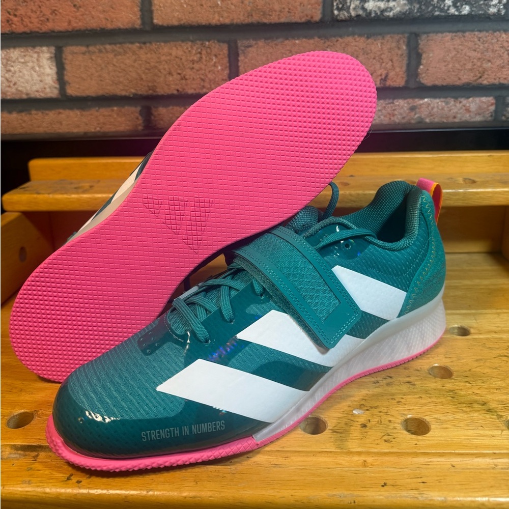 Adidas Adipower Weightlifting 3 Shoes Mens Size 12 Teal White Pink